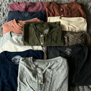 11 j.crew Henley’s and crew neck shirts